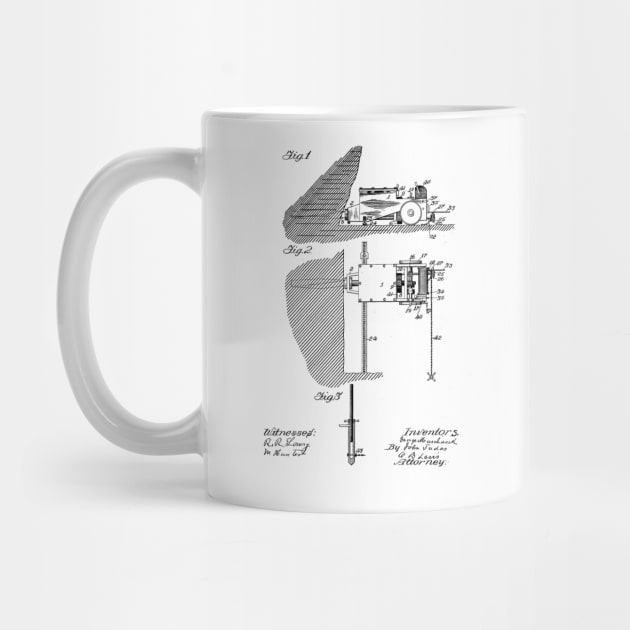 Coal Mining Machine Vintage Patent Hand Drawing by skstring